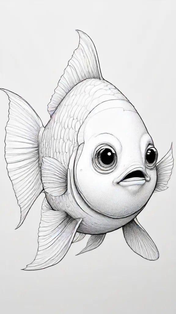 Cute Fish Drawing Sketch Picture