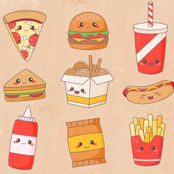 Cute Food Drawing Intricate Artwork