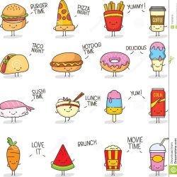 Cute Food Drawing Unique Art