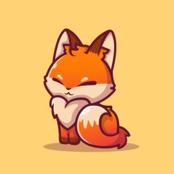 Cute Fox Drawing Modern Sketch