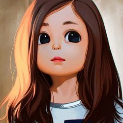 Cute Girl Cartoon Drawing Fine Art