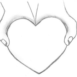 Cute Heart Drawing Detailed Sketch