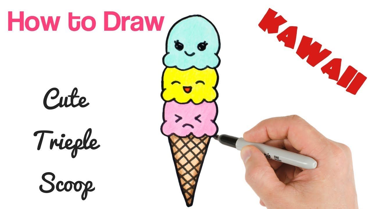 Cute Ice Cream Drawing Amazing Sketch