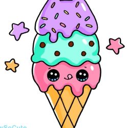 Cute Ice Cream Drawing Hand drawn