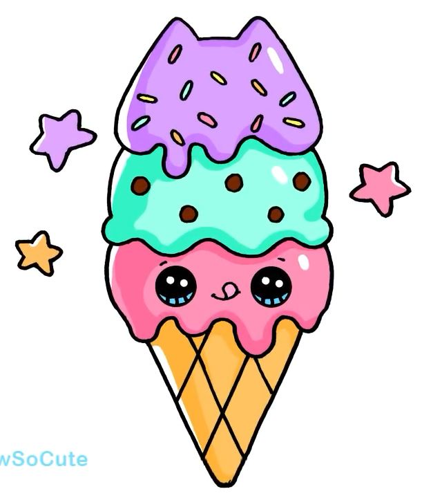 Cute Ice Cream Drawing Hand drawn
