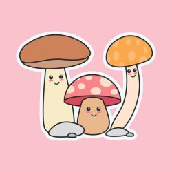 Cute Mushroom Drawing Fine Art