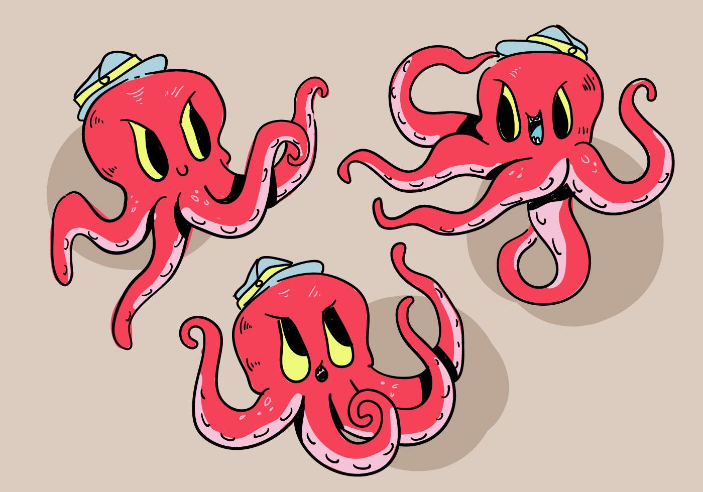 Cute Octopus Drawing Art