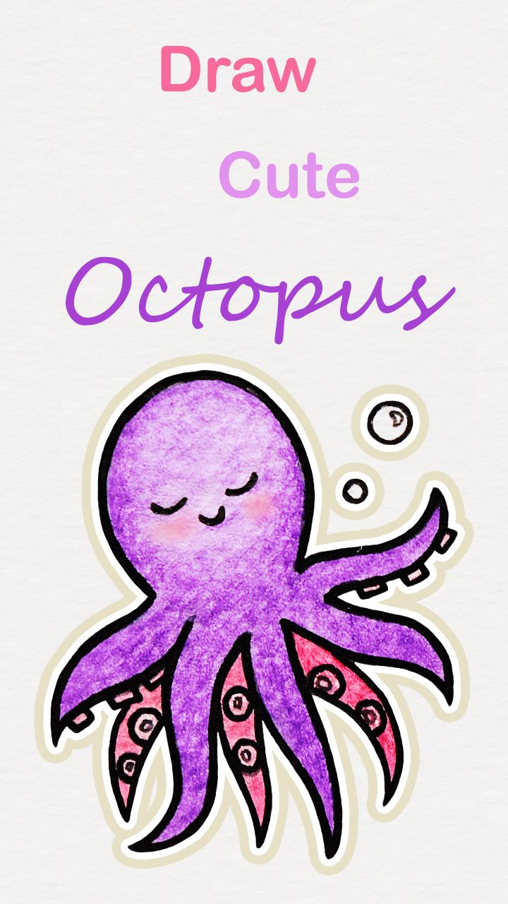 Cute Octopus Drawing Artistic Sketching