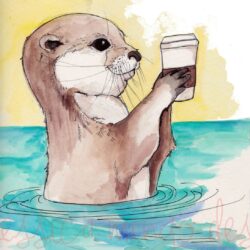 Cute Otter Drawing Creative Style