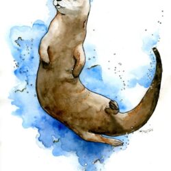 Cute Otter Drawing Hand Drawn Sketch