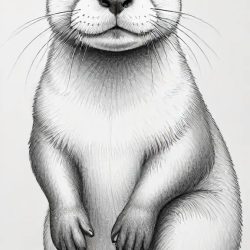 Cute Otter Drawing Sketch Photo