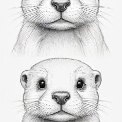 Cute Otter Drawing Sketch Picture