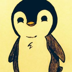 Cute Penguin Drawing Artistic Sketching