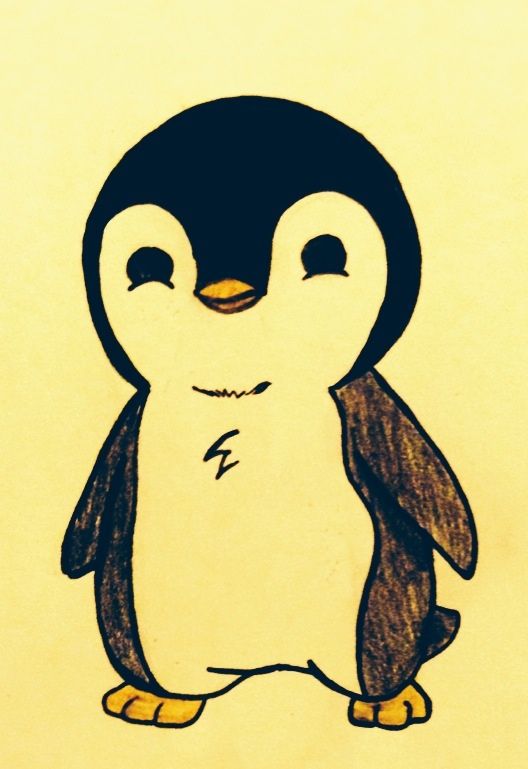 Cute Penguin Drawing Artistic Sketching