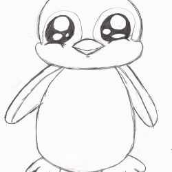 Cute Penguin Drawing Modern Sketch