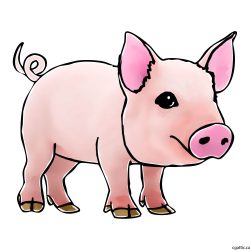 Cute Pig Drawing Intricate Artwork