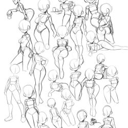 Cute Poses Female Drawing Realistic Sketch