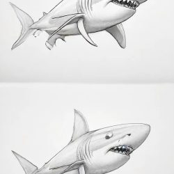 Cute Shark Drawing Art Sketch Image