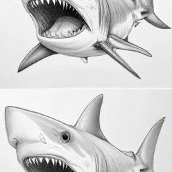 Cute Shark Drawing Sketch Photo