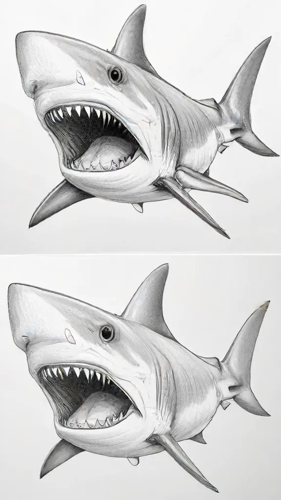 Cute Shark Drawing Sketch Photo
