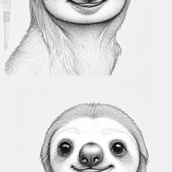 Cute Sloth Drawing Art Sketch Image