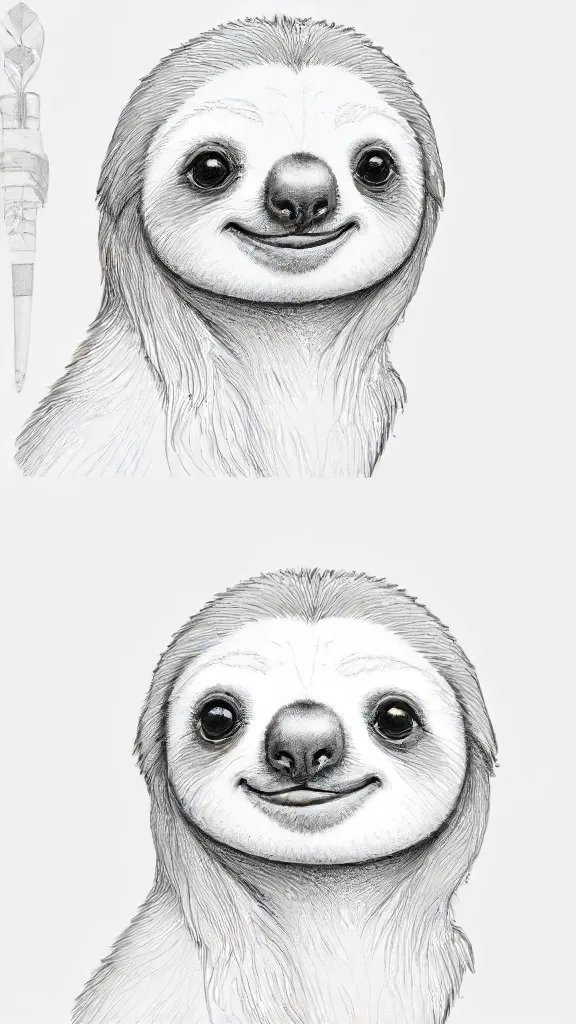 Cute Sloth Drawing Art Sketch Image