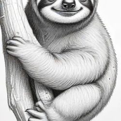 Cute Sloth Drawing Sketch Photo