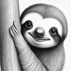 Cute Sloth Drawing Sketch Picture