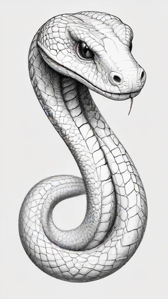 Cute Snake Drawing Art Sketch Image