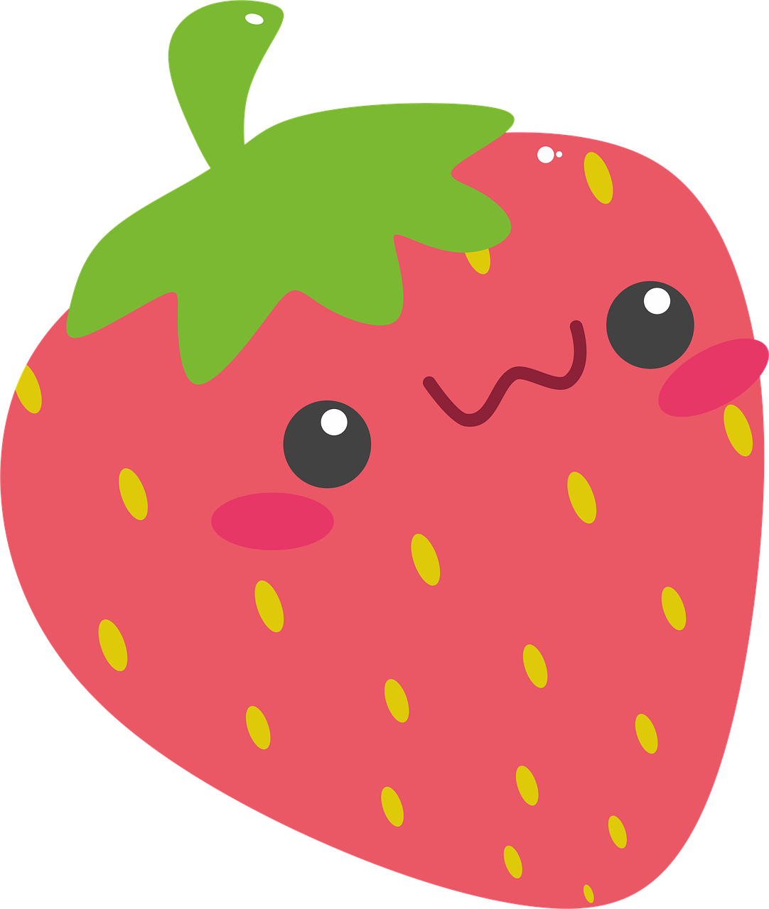 Cute Strawberry Drawing Intricate Artwork