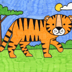 Cute Tiger Drawing Art