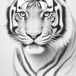 Cute Tiger Drawing Art Sketch Image