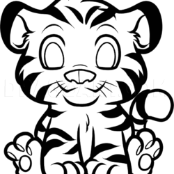 Cute Tiger Drawing Image