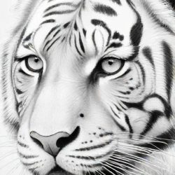 Cute Tiger Drawing Sketch Image