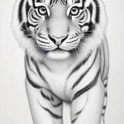 Cute Tiger Drawing Sketch Photo