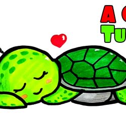 Cute Turtle Drawing Art