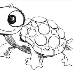 Cute Turtle Drawing Creative Style