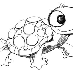 Cute Turtle Drawing Intricate Artwork