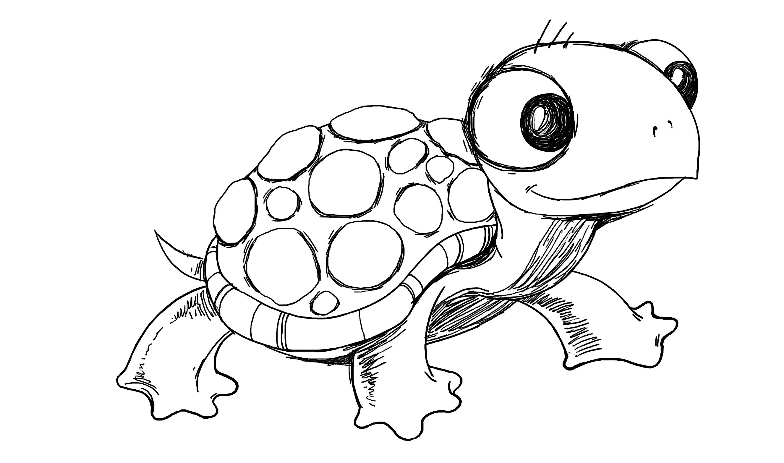 Cute Turtle Drawing Intricate Artwork
