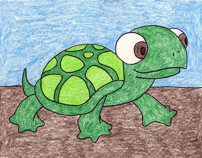 Cute Turtle Drawing Sketch
