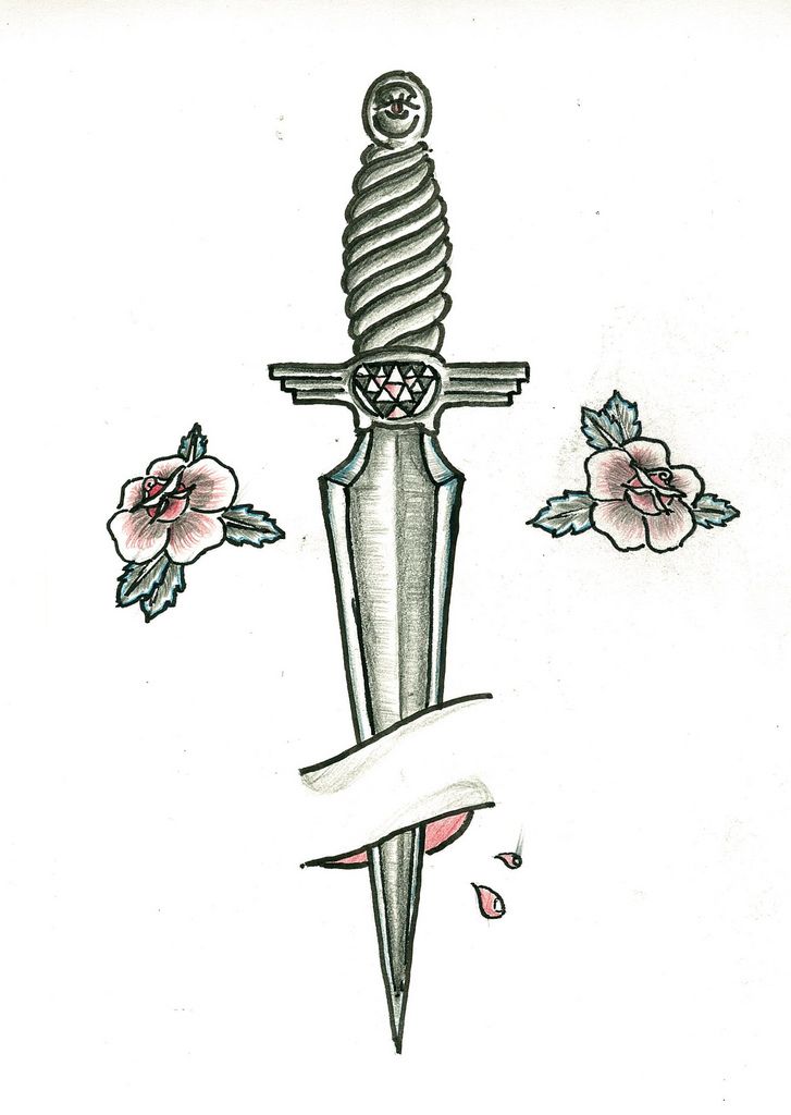 Dagger Drawing Artistic Sketching
