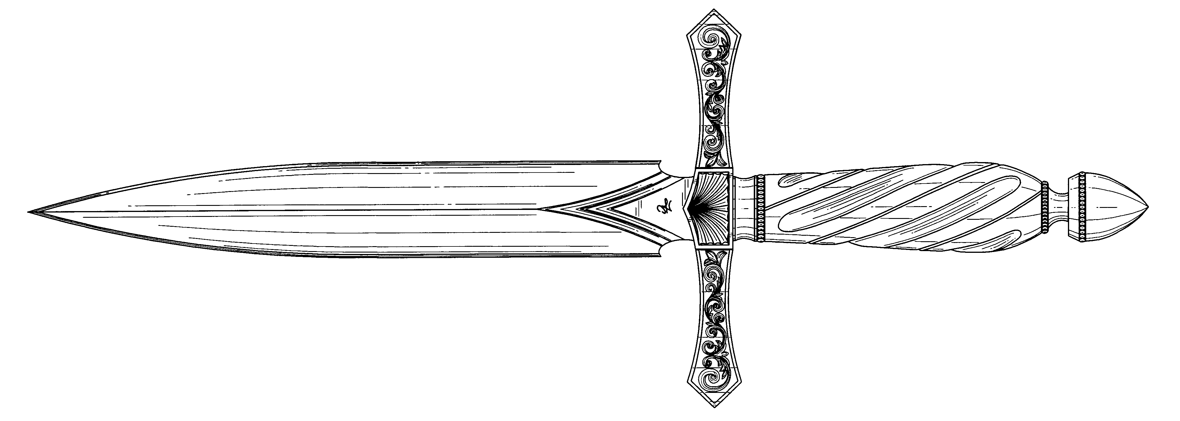 Dagger Drawing Modern Sketch