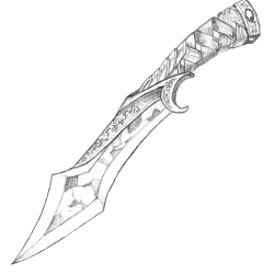 Dagger Drawing Stunning Sketch