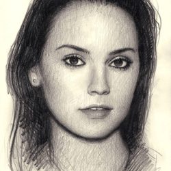 Daisy Ridley Drawing Amazing Sketch