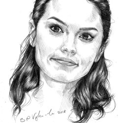 Daisy Ridley Drawing Artistic Sketching