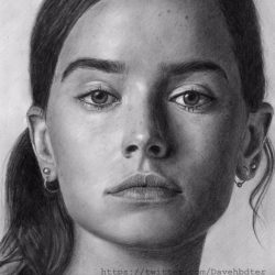 Daisy Ridley Drawing Detailed Sketch