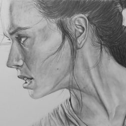 Daisy Ridley Drawing Modern Sketch