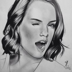 Daisy Ridley Drawing Sketch