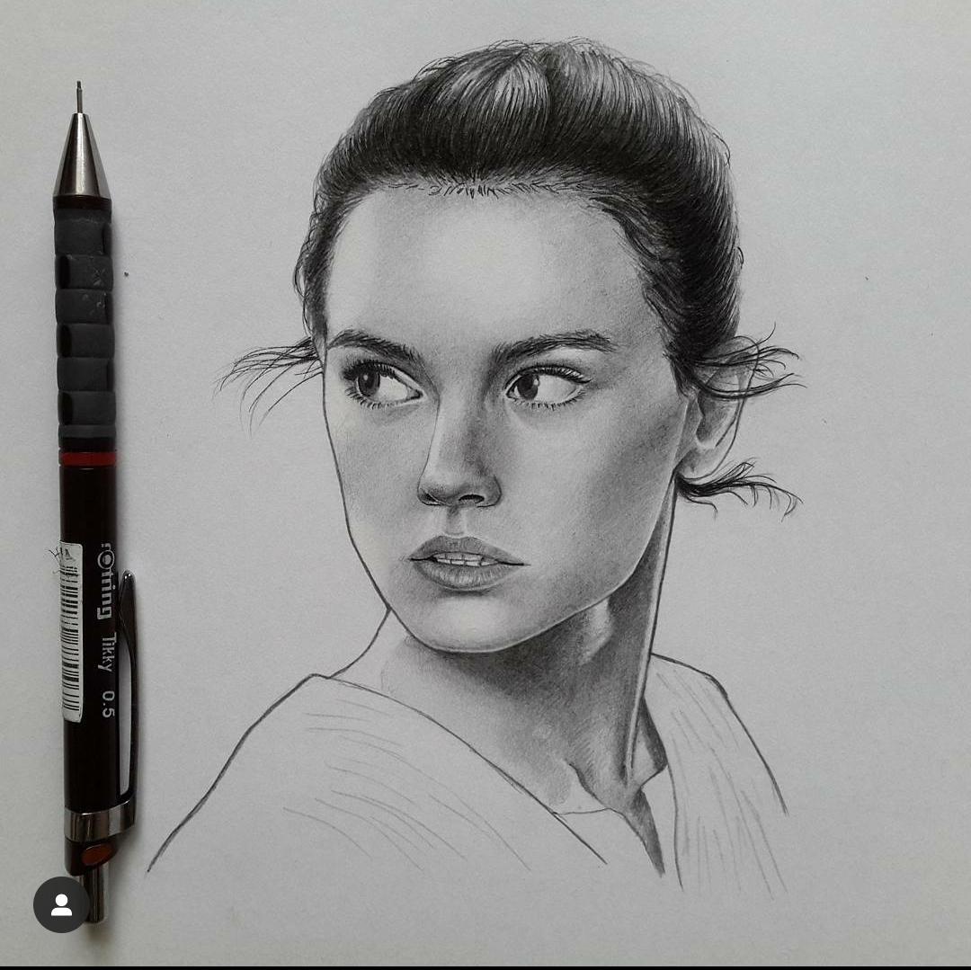 Daisy Ridley Drawing Stunning Sketch