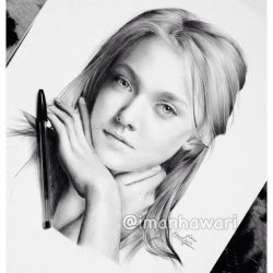 Dakota Fanning Drawing Art